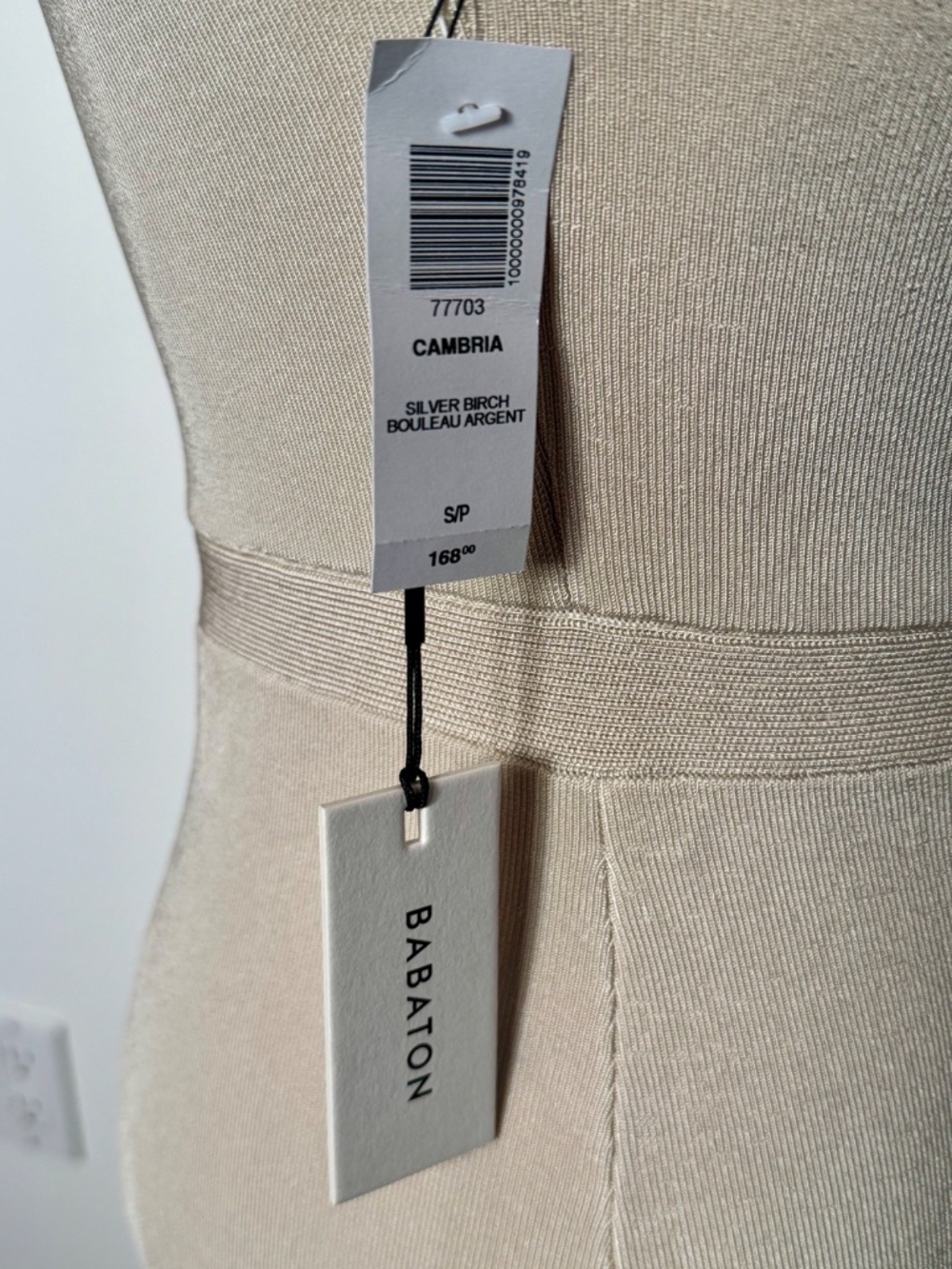 Babaton Aritzia Cambria Bandage Dress Silver Birch NWT - Picture 4 of 11